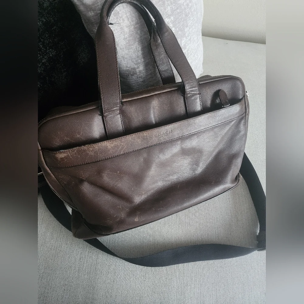 Vintage Coach Dark Brown Leather Men's Briefcase